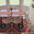 Area Rug 8x10 Rug Machine Washable Non-Slip Low Pile Print Pattern Western Rug for Living Room Bedroom Entryway Tribal Series -Red/Orange