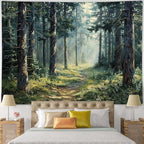 MCKTOM Forest Tapestry Home Decor Nature Landscape Tapestry Magic Tree Woodland Scenery Tapestries Wall Hanging for Bedroom Living Room Aesthetic Decoration 80 x 60 Inch