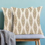 BETGINY Tan Khaki Boho Pillow Covers 16 x 16 Inch Pack of 2, Bohemian Ethnic Herringbone Pattern Decorative Throw Pillow Covers Linen Modern Geometry Farmhouse Outdoor Pillowcase for Sofa Couch Decor