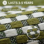 Long Kitchen Runner Rugs Kitchen Mat Non Slip Washable, Super Absorbent Soft Chenille Braided Kitchen Mats for Floor, Rubber Backing Kitchen Floor Sink Standing Mat, Easy Clean, Green 17"x71"