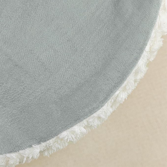 Ottoman Foot Rest Stuffed Round Boho Floor Poof Seating Armchair Ottoman Foot Stool Floor Cushion Bean Bag Pouf 18x18x14 Inch Cream White