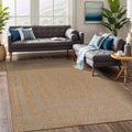 Beverly Rug Easy Jute Framed Border Rug 5x7 Washable Durable Indoor Outdoor Area Rugs for Living Dining Room Patio Office Stain Resistant Non Shedding Casual Indoor Outside Carpet 5 x 7 Natural