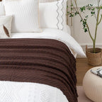 BATTILO HOME Dark Brown Throw Blanket for Couch, Super Soft Cozy Warm Chocolate Throw for Twin Bed, Living Room Chair Bed Sofa Home Decor, 60" x 80"