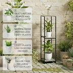 46" Tall Plant Stand Indoor, 3-Tier Modern Plant Shelf, Corner Flower Pot Holder Organizer for Living Room Balcony Patio Garden (Oak Grey)
