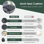 HIGOGOGO Tufted Corduroy Recliner Seat Cushion for Elderly, 20x20x6 Inch Extra Large Square Seat Cushion for Recliner Chair, Floor Pillow, Office Chair, Car, No Pressure on Thighs, Dark Grey