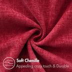 MIULEE Pack of 2 Red Couch Throw Pillow Covers 16x16 Inch Soft Chenille Pillow Covers for Sofa Living Room Solid Dyed Pillow Cases