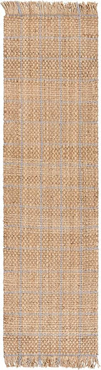 SAFAVIEH Natural Fiber Collection Area Rug - 2'3" x 8' Runner, Natural & Grey, Handmade Jute, Ideal for Living Room, Hallway, Foyer, Entryway, Bedroom (NF602F)