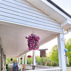 Hanging Baskets Artificial Flowers for Outdoor Interior Decor, Artificial Daisies Flowers Shrubs Plants with Baskets for Home Porch Garden Patio Patio Spring Summer Decor(Pink)