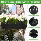 Riare 16x160 Inch Black Felt Planter Liner Roll- 2 Rolls Non-Woven Fabric Planter Liner for Outdoor Plants, Coco Liner Roll Alternative Basket Planter Liner for Planters Hanging Basket Window Box