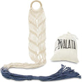 LIVALAYA Macrame Plant Hangers Wall Planter - Grey Ombre 48 Inch, Indoor or Outdoor Cotton Rope Hanging Plant Holder for Flower Pots - Modern Boho Home Décor, US Brand