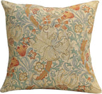 Charlotte Home Furnishings Throw Pillow Covers Decorative Boho Pillow Cover for Couch Living Room Golden Lily Light Square Cushion Cases 18x18 in European Cotton Jacquard Woven Cozy Bedroom Decor
