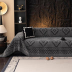 VClife Bohemian Couch Cover for Sofa Pet Washable Sofa Cover Non Slip Extra Large Couch Covers for 3-4 Cushion Couch Sofa, Boho Style Dark Gray Tribal Pattern Sofa Slipcover 71"X150"