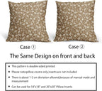 Brown Pillow Covers 24x24 Set of 2 Vintage Floral Rustic Old Style Cute Flower Print Decorative Outdoor Pillowcases Seasonal Farmhouse Throw Cushion Case Decor for Couch Sofa Bed