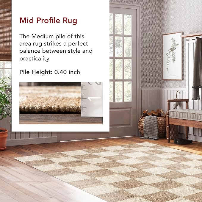 Nuloom Christana Ivory, 7'6" x 9'6", Handmade, Jute & Cotton, Soft and Textured, High Traffic, Stain Resistant, Easy Clean, Durable Area Rug for Bedroom, Living Room, Dining Space, Den, Foyer