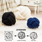 Uvvyui Knot Pillow Ball, Soft Home Decorative Pillows, Round Throw Pillow, Handmade Knotted Plush Pillow, Round Boucle Pillow Cushion (11 Inches Black)