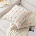 Boho Throw Pillow Covers 26x26 Set of 2 Modern Farmhouse Decorative Cushion Case Tufted Square Pillows Cover Neutral Pillow Cases Accent Pillowcase for Sofa,Couch,Bed,Beige and Pink