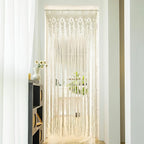 Macrame Bohemian Curtains for Windows Door Curtain Boho Wall Hanging for Doorways Room Dividers Bedroom Decor Wedding Tapestry Living Room Farmhouse Cottage 40x80 inch