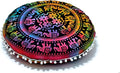 CRAFT KALA 32" Round Mandala Boho Pillow Cover Meditation India Room Seating Poufs Cover for Living Room Yoga Home Décor Bedroom Balcony Garden Decoration Cotton Floor Cushion Cover Multi U.P Elephant