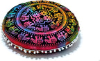 CRAFT KALA 32" Round Mandala Boho Pillow Cover Meditation India Room Seating Poufs Cover for Living Room Yoga Home Décor Bedroom Balcony Garden Decoration Cotton Floor Cushion Cover Multi U.P Elephant