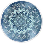 RosieLily Round Mandala Beach Towel, Microfiber Hippie Boho Extra Large Sand Proof Quick Dry Beach Blanket, Circle Pool Picnic Table Mediation Yoga Mat, 59 inch Towel with Tassels Gifts for Women