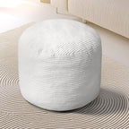 Dual-Size Corduroy Ottoman with Hidden Zipper – Ergonomic Memory Foam Footrest Poufs for Office Desks, Couches & Delicate Floors Light Gray 20"x 15"