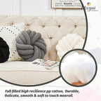 Uvvyui Knot Pillows, 14 Inch Decorative Throw Pillows Round Pillows Cushion, Soft Handmade Knotted Ball Pillow Plush Cushion Home Decor for Bed Couch Living Room (Dark Gray, 14 Inch)