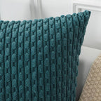 Kevin Textile 14x20 Inch Pillow Cover 1 Pack Boho Decorative Soft Striped Corduroy Lumbar Farmhouse Color Accent Rectangle Cushion Case for Living Room Couch Sofa Bed, Teal Blue