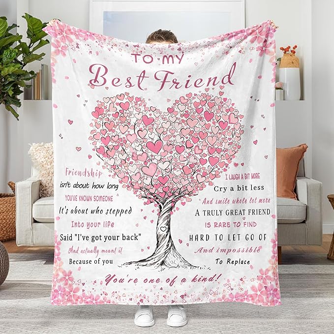 Aipon Best Friend Blanket 40"x50" Bestie Soul Sister Gift for Women Birthday Wedding Graduation Friendship Gift for BFF Women