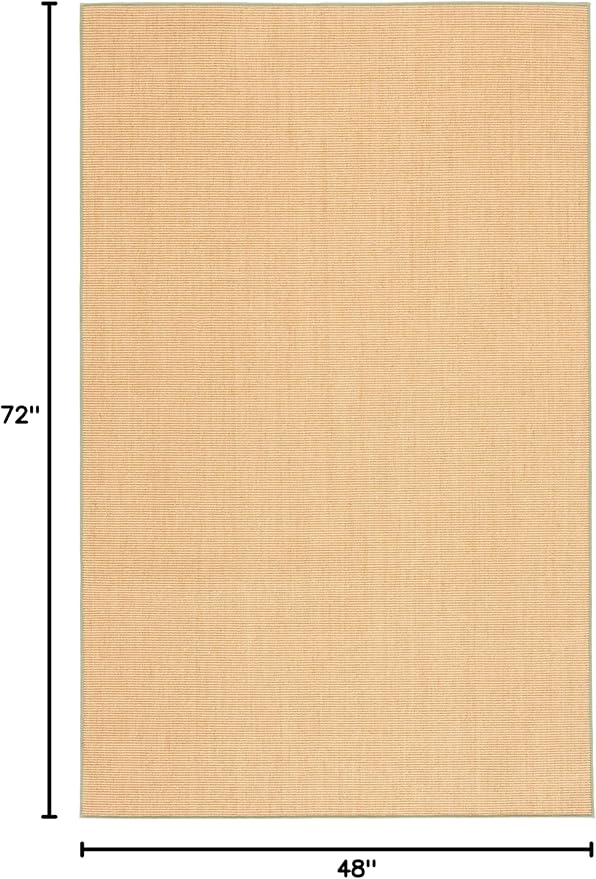 Martha Stewart x SAFAVIEH Area Rug Collection - 4' x 6', Natural & Green, Sisal & Jute, Farmhouse Style, Ideal for Living Room, Foyer, Bedroom, Accent Space (MSR9501E)