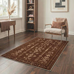 GENIMO Area Rug 2x3 Doormat, Machine Washable Low Pile Rugs, Small Retro Chenille Entryway Mat for Entrance, Hallway, Kitchen and Corridor, Coffee Brown