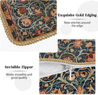 Vintage Floral Soft Velvet Throw Pillow Covers Set of 2 Burnt Orange Navy Flowers Plant Decorative Pillow Covers 18x18 Inch Art Botanical Pillow Case For Sofa Couch Outdoor Farmhouse Home Decor