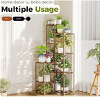 Bamworld Plant Stand Indoor Outdoor Corner Plant Shelf 54.7" Tall Plant Table Wood Large Plant Holder for Multiple Plants Patio Balcony Garden Office Home Decor