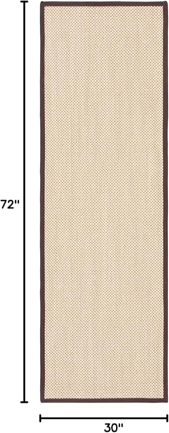 SAFAVIEH Natural Fiber Collection Runner Rug - 2'6" x 6', Maize & Brown, Sisal, Woven Design with Border (NF141C)