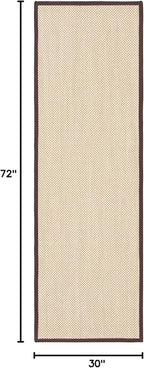 SAFAVIEH Natural Fiber Collection Runner Rug - 2'6" x 6', Maize & Brown, Sisal, Woven Design with Border (NF141C)