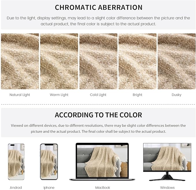 BOURINA Throw Blanket Soft Lightweight Cozy Throw for Bed Couch Decorative Blanket, Yellow 50" x 60"