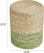 Wimarsbon 2Pcs Pouf Ottomans, Natural Seagrass Foot Stool, Hand Weaving Round Ottoman, Boho Decorative Seat, Jute Braided Pouffe Poof Accent Sitting Footrestfor Living Room