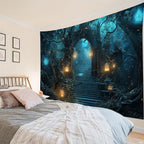 LB Gothic Forest Tapestry for Bedroom Magical Tree Vintage Nature Wall Tapestry Dark Academia Landscape Wall Decor Tapestries for Living Room College Dorm,92Wx70.5H inches