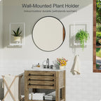 White Metal Wall Plant Holder - 2-Pack Wall Mounted Plant Stands and Hanging Holders for Indoor Planter and Flower Pot -Rectangle Decor Shelf for Plant Storage (Pot Not Included)