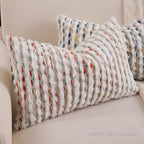 Boho Lumbar Pillow Cover 12x20 Inch Pack of 1 Farmhouse Rectangle Decorative Couch Throw Pillow Cover Brown Green Chenille Tufted Striped Pillowcase for Living Room Sofa Bed