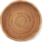Rattan Bread Baskets Round Woven Fruit Bowls Key Holders Stackable for Storage, Snack, Fruit, Vegetable Natural Set of 3