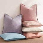 Foindtower Pack of 2, Decorative Linen Soild Throw Pillow Covers Soft Accent Euro Cushion Case Boho Farmhouse Pillowcase for Chair Couch Sofa Bedroom Living Room Home Decor 20 x 20 Inch Rose Pink