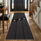 Tangsoo Rainbow Easy Jute Rug 2x6 Washable Kitchen Runner for Hallways,Black Non-Slip Thin Farmhouse Carpet,Modern Indoor Outdoor Runner Door Mat for Porch Laundry Bedroom Entryway