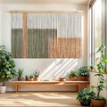 Sdjazl Woven Boho Macrame Wall Hanging Home Decor Tapestry Dip-Dyed Large Modern Handmade Colorful Mountain Landspace for Living room (khaki)