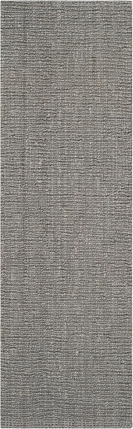 SAFAVIEH Natural Fiber Collection Runner Rug - 2'6" x 10', Light Grey, Handmade Jute, Farmhouse Style, Chunky Textured Thick Pile (NF447G)