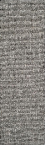 SAFAVIEH Natural Fiber Collection Runner Rug - 2'6" x 20', Light Grey, Handmade Jute, Farmhouse Style, Chunky Textured Thick Pile (NF447G)
