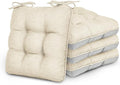 Love's cabin Memory Foam Chair Cushions Set of 4, 15.5"x15.5"x3.5" Indoor & Outdoor Seat Pads for Dining, Kitchen, Office, Patio Chairs - Beige