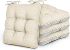 Love's cabin Memory Foam Chair Cushions Set of 4, 15.5"x15.5"x3.5" Indoor & Outdoor Seat Pads for Dining, Kitchen, Office, Patio Chairs - Beige