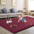 Baby Play Mat for Floor Nursery Muscle Mat Area Rug Playroom Rug 50"x50" Memory Foam 1.3" Thick Crawling Mat for Babies,Toddlers, Infants,Kids (Burgundy)