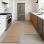 EARTHALL Area Rug Runner Sets 2x3 and 2x6 Ft Washable Kitchen Mats for Floor Non Slip Rubber Backed Kitchen Rugs Braided Indoor Floor Carpet for Entryway, Hallway, Kitchen, Bedroom, Orange/Tan/Brown