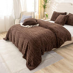 YUSOKI Queen Size Blanket Single Layer,Weight(4.4lb),370GMS-3D Stylish Design for Gift Home Decor (Brown,90"x90")